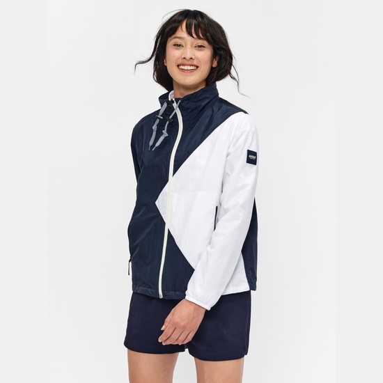 Aigle Ultra-light & Waterproof Coats Women White/Navy ZA-48902